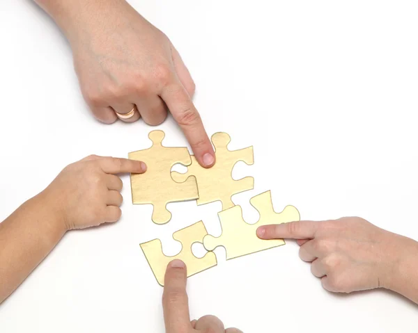 Hand with puzzle — Stock Photo, Image