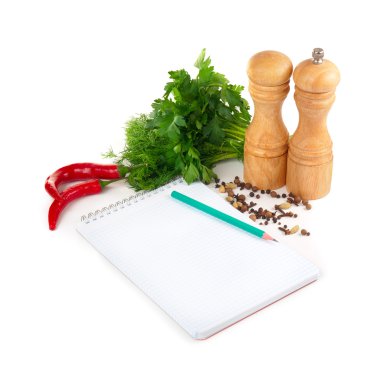 Notebook with recipes clipart