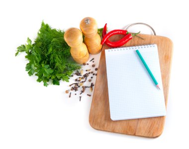 Notebook with recipes clipart