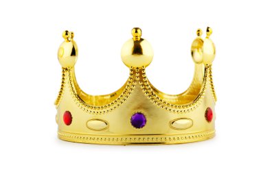 Gold crown isolated on the white clipart
