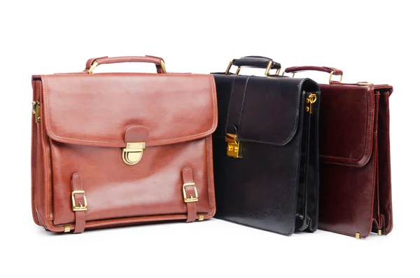 Briefcases isolated on the white — Stock Photo, Image