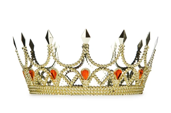 Gold crown isolated on the white — Zdjęcie stockowe