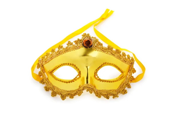 Zlatá maska izolovaných na bílém — Stock fotografie