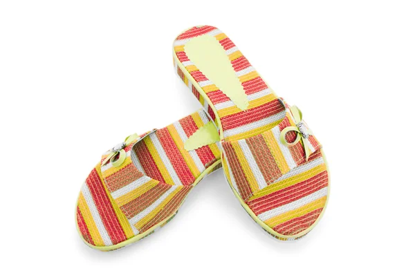Zapatos coloridos de verano en blanco —  Fotos de Stock