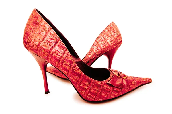 Czerwony buty kobiece kobieta koncepcja moda — Zdjęcie stockowe