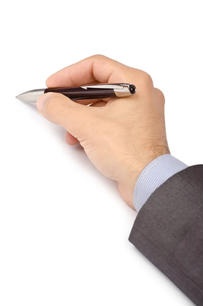 Business concept with hand writing on white Stock Picture