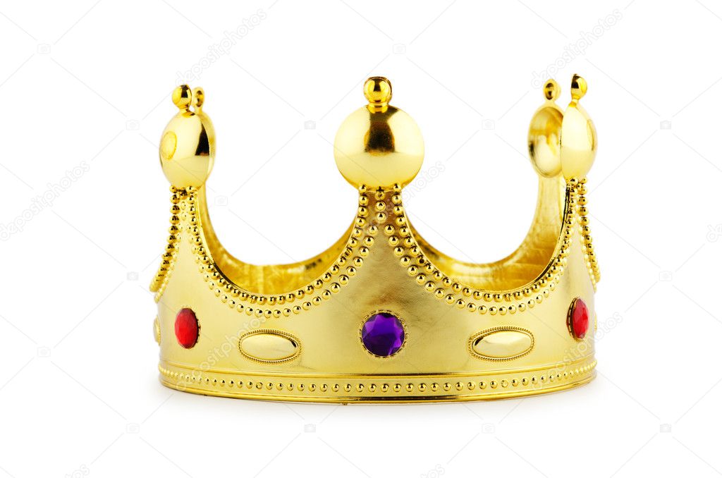 Gold crown isolated on the white