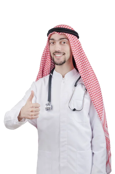 Młody lekarz Emiraty z stetoskop — Zdjęcie stockowe