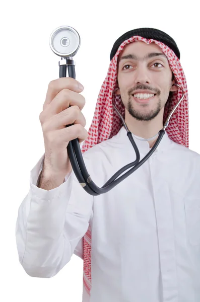 年轻的阿拉伯医生用听诊器 — 图库照片