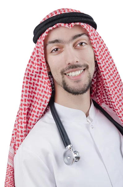 Jeune médecin arabe avec stéthoscope — Photo