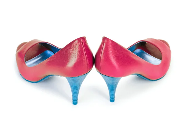 Червоне жіноче взуття в концепції моди — стокове фото
