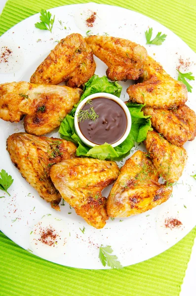 Chicken wings in the plate — Stock Photo, Image