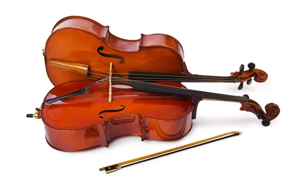Instrumentos musicais isolados sobre branco — Fotografia de Stock