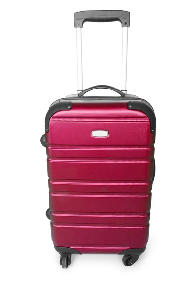 Gepäckkonzept mit Koffer auf der weißen Seite — Stockfoto