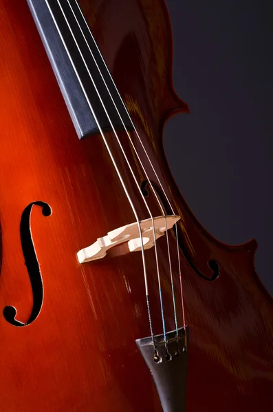 Music Cello in the dark room Stock Photo
