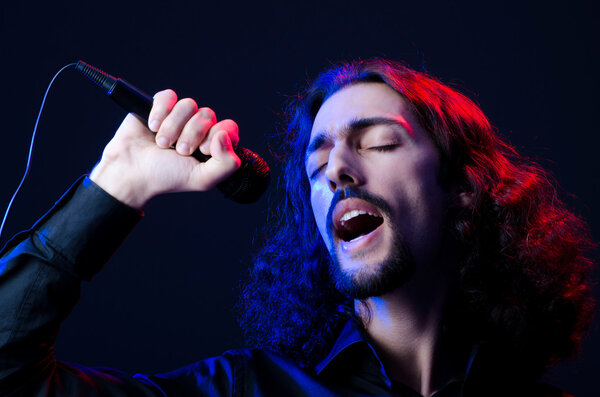 Man singing at the concert