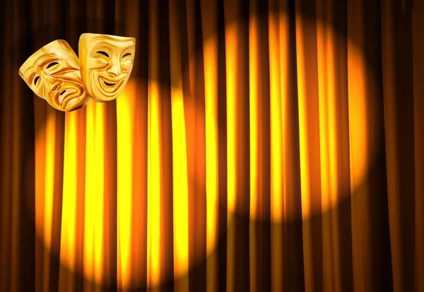 Concepto de actuación teatral con máscaras — Foto de Stock