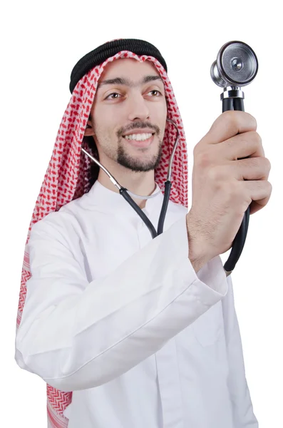 Genç Arap doktor stetoskop ile — Stok fotoğraf