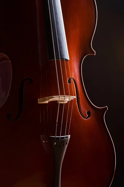 Música Cello en la habitación oscura —  Fotos de Stock