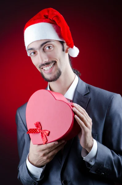 Geschäftsmann feiert Weihnachten — Stockfoto