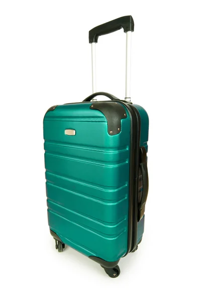 Conceito de bagagem com estojo no branco — Fotografia de Stock