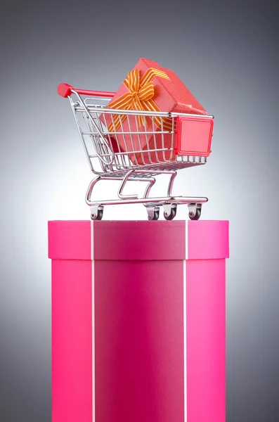 Christmas shopping concept with shopping cart Stock Image