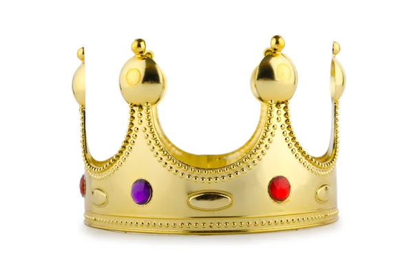 Золотая корона изолирована на белом — стоковое фото