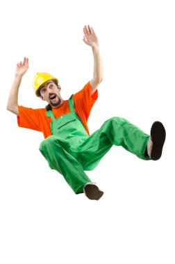 Construction worker isolated on the white clipart