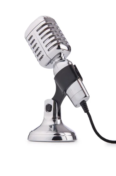 Microphone vintage rétro isolé sur blanc — Photo