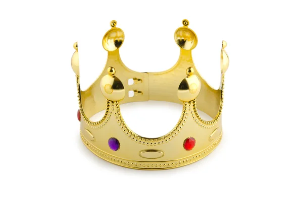 Gold crown isolated on the white — Zdjęcie stockowe