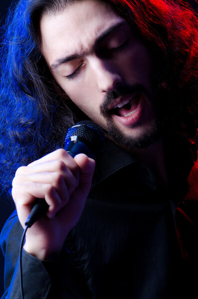 Man singing at the concert