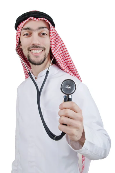 聴診器で若いアラブ医者 — ストック写真