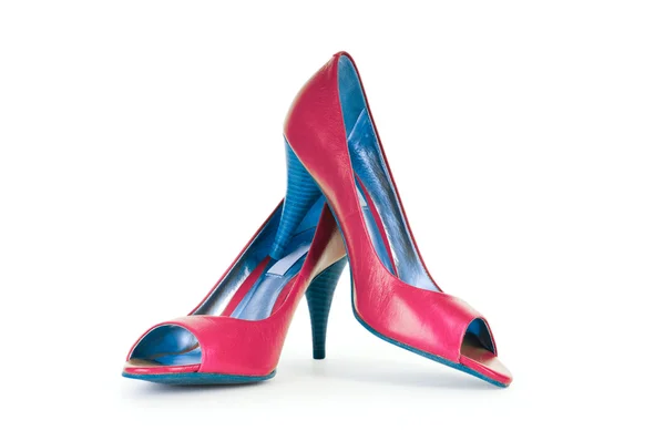 Rød kvindelige sko i mode koncept - Stock-foto