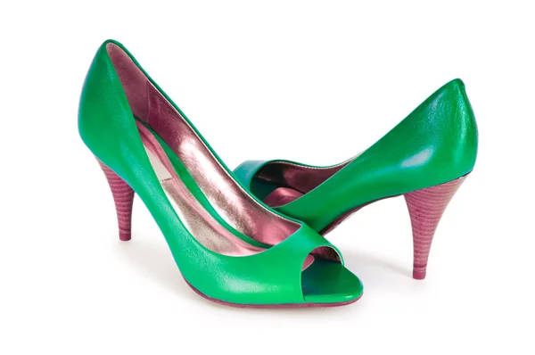Zöld női cipő a divat fogalmát — Stock Fotó