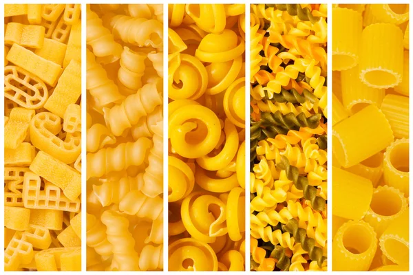 Uppsättning av olika pasta bakgrunder — Stockfoto