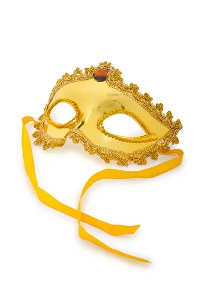 Máscara dourada isolada no branco — Fotografia de Stock