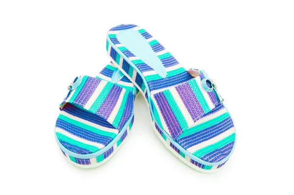 Zapatos coloridos de verano en blanco —  Fotos de Stock
