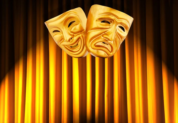 Theaterstück-Konzept mit Masken — Stockfoto