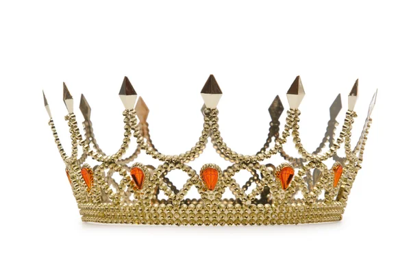 Gold crown isolated on the white — Zdjęcie stockowe