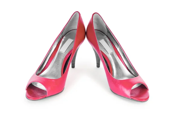 Sapatos femininos vermelhos no conceito de moda — Fotografia de Stock