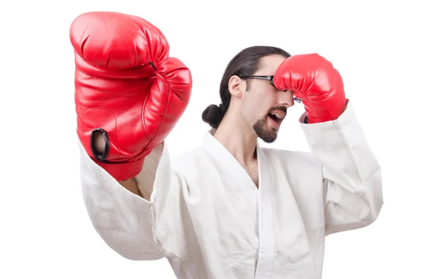 Karate fighter isolerat på vita — Stockfoto