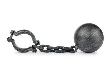 Metal shackles isolated on the white clipart