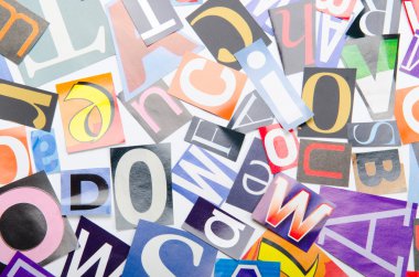 Cut letters from newspapers and magazines clipart