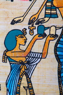 Fragment of egyptian papyrus clipart