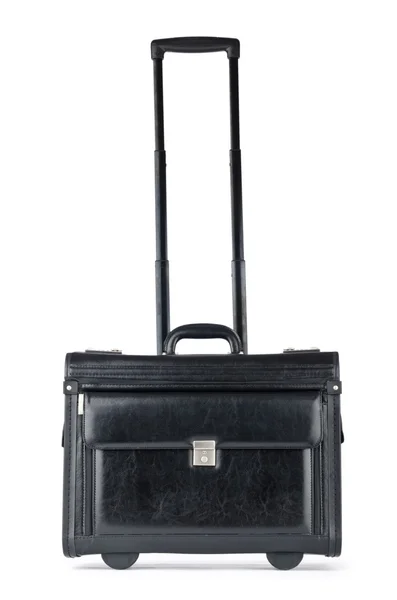 Siyah evrak çantası üzerinde beyaz izole — Stok fotoğraf