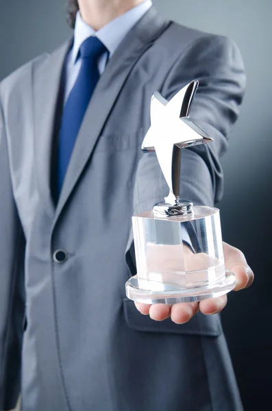 Businessman awarded with star award — Stock Photo, Image