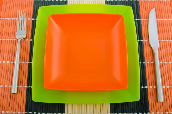 垫子上的食品器皿 — 图库照片