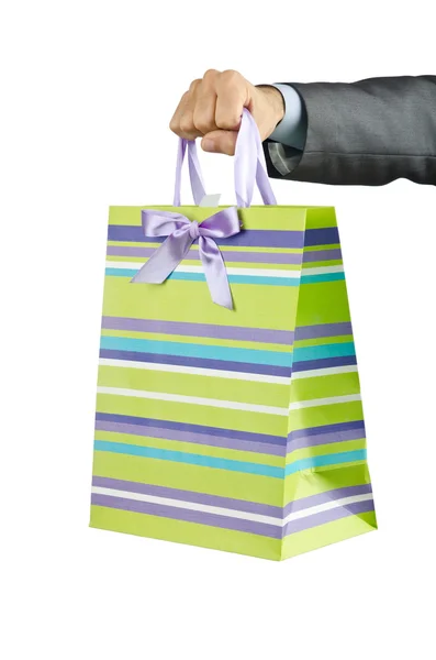 Vánoční koncepce s nákupní taškou — Stock fotografie