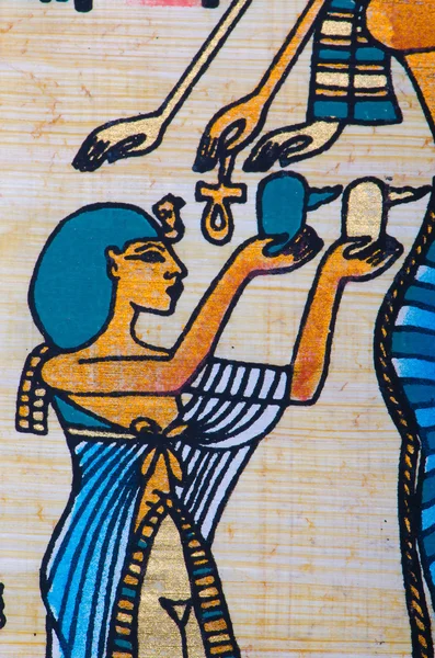 Fragment van Egyptische papyrus — Stockfoto