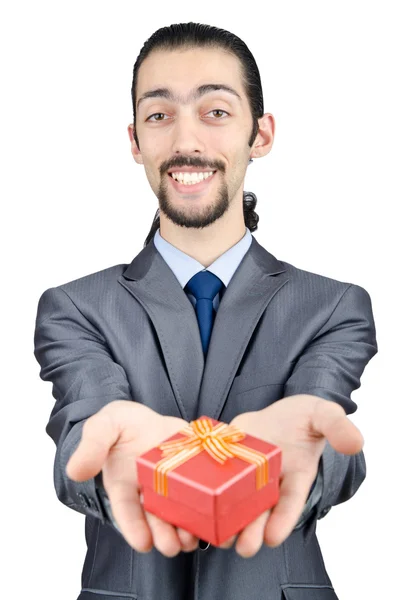 Geschäftsmann im Konzept für Weihnachtsfeier — Stockfoto